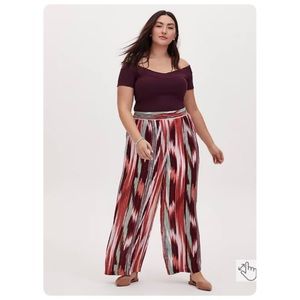 MULTI IKAT STRIPE CRINKLE GAUZE WIDE LEG PANT